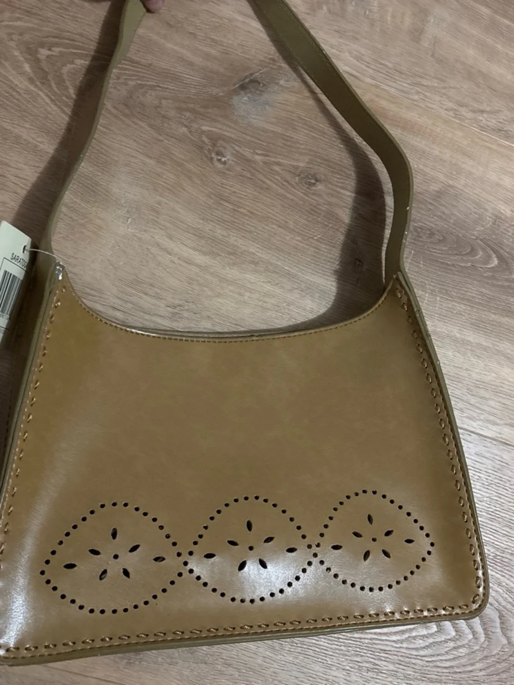 Mondani Tan Perforated Leather Hobo